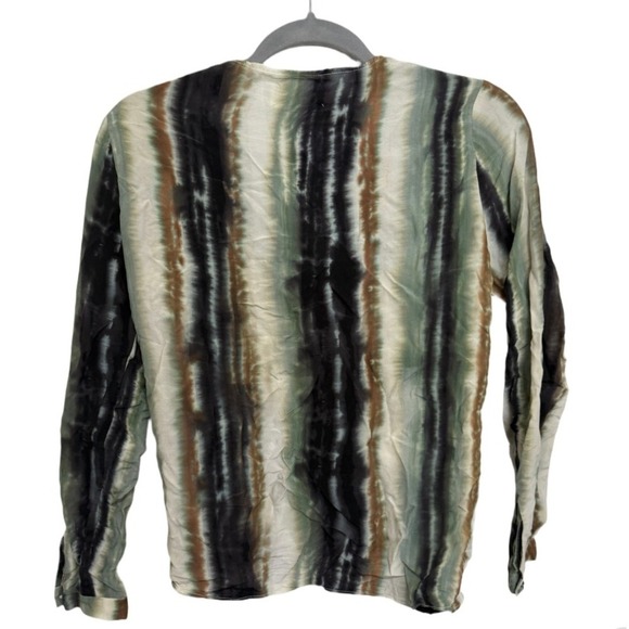 Artelier Nicole Miller Water Color Wrap Top Silk Water Color Print Size S - Picture 3 of 6